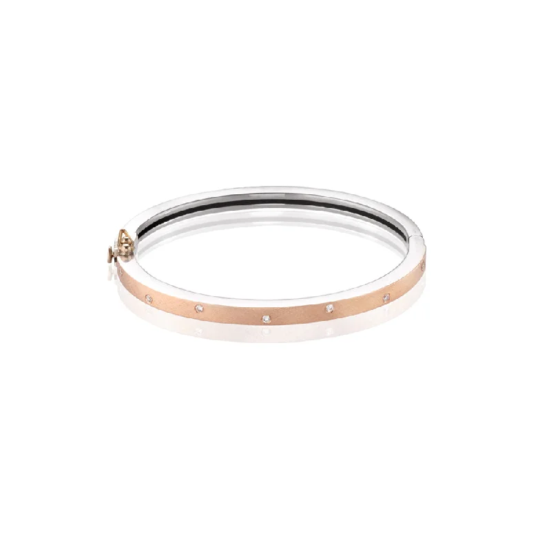 Rene Escobar Orly Diamond Rose Gold Bangle Bracelet