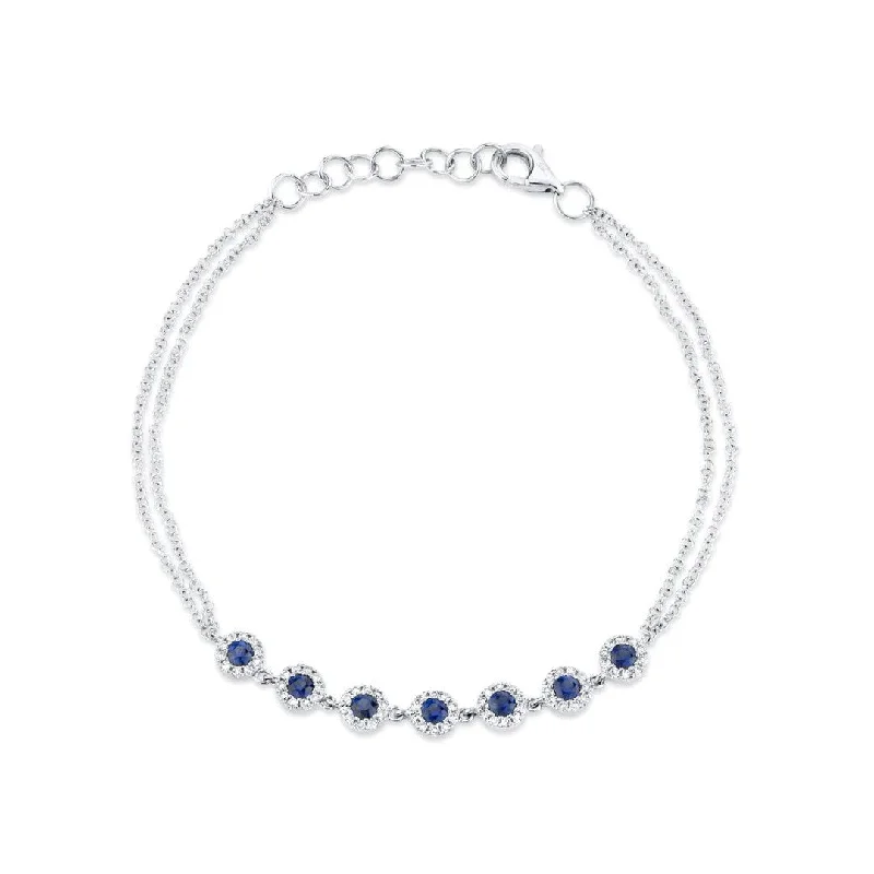 Shy Creation Diamond & Sapphire Multi Halos Bracelet