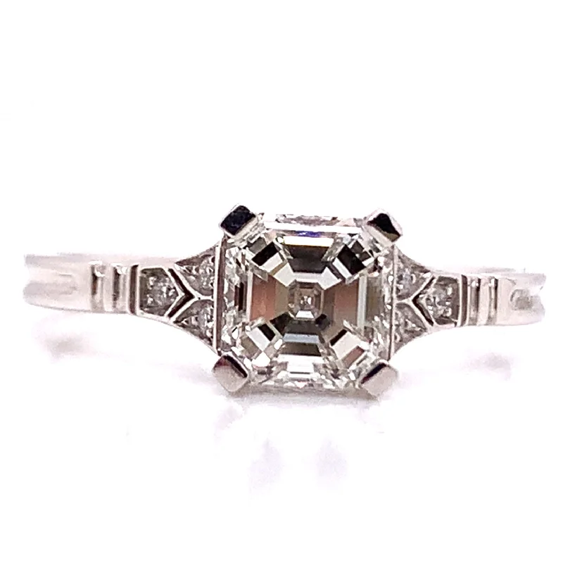 Paula - 18ct White Gold Asscher Cut Earth Grown Diamond Engagement Ring