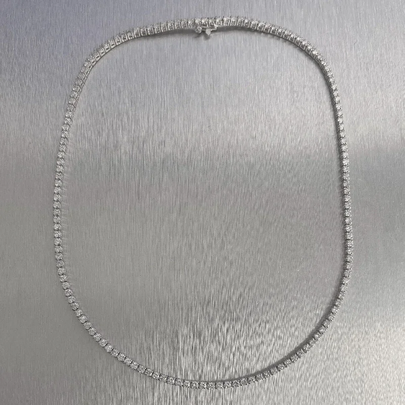 14k White Gold Diamond Tennis Necklace 7.10ctw G VS2-SI1 17"