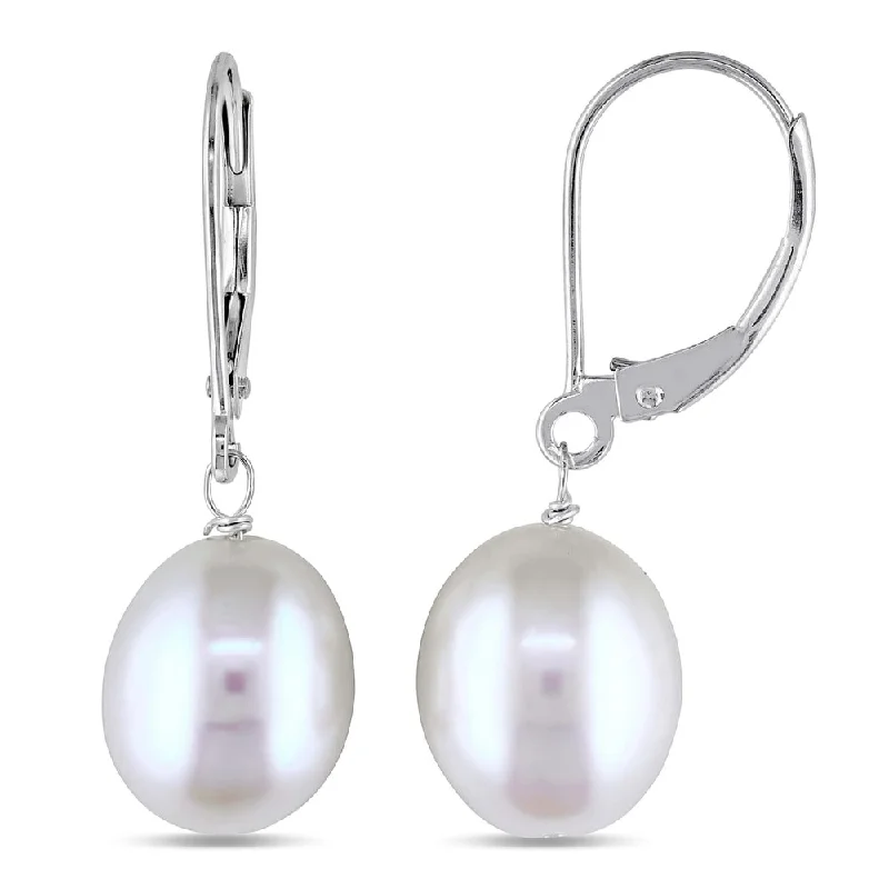 Miadora 14k Gold Rice Cultured Freshwater Pearl Earrings (8.5-9 MM)