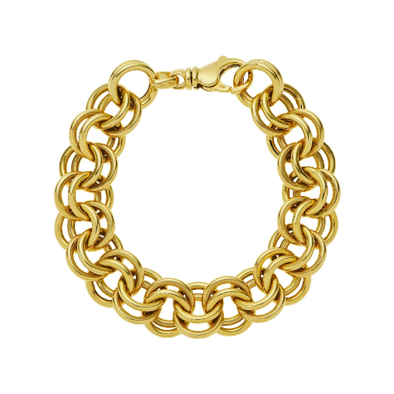 Vintage Charm Chain Bracelet set in 14K Yellow Gold