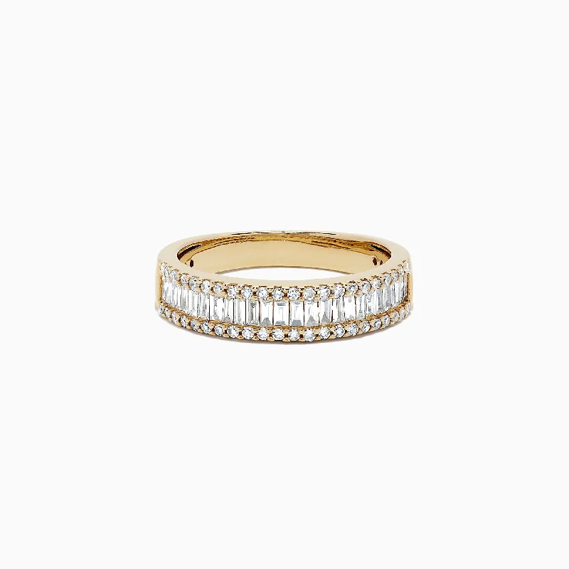 D'Oro 14K Yellow Gold Diamond Ring