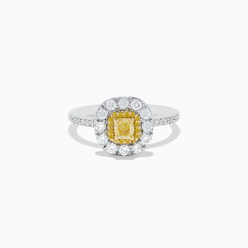 Canare 14K Two Tone Gold Yellow and White Diamond Ring