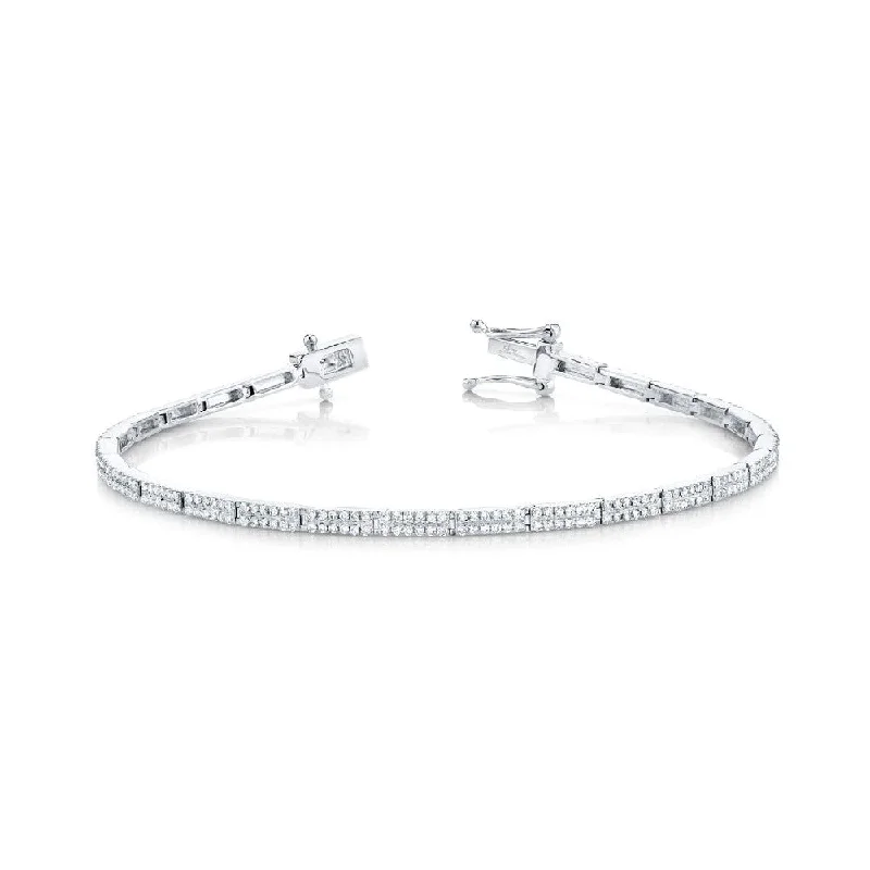 Shy Creation Pave Diamond Tennis Style Bracelet