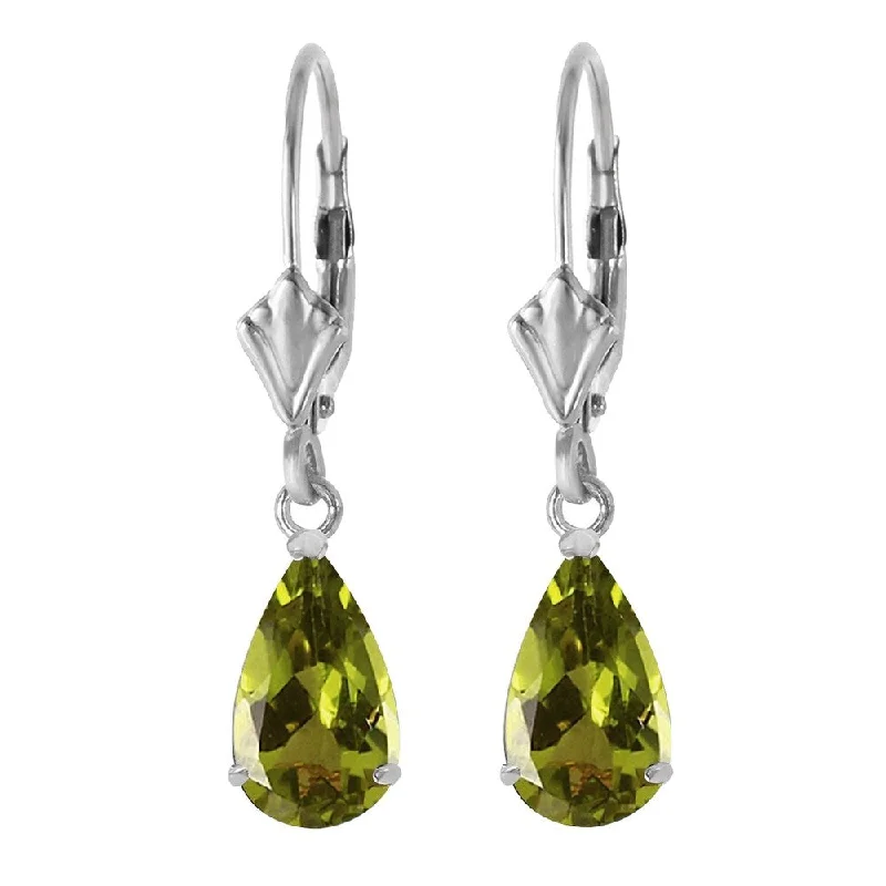 3 CTW 14K Solid White Gold Right Decisions Peridot Earrings