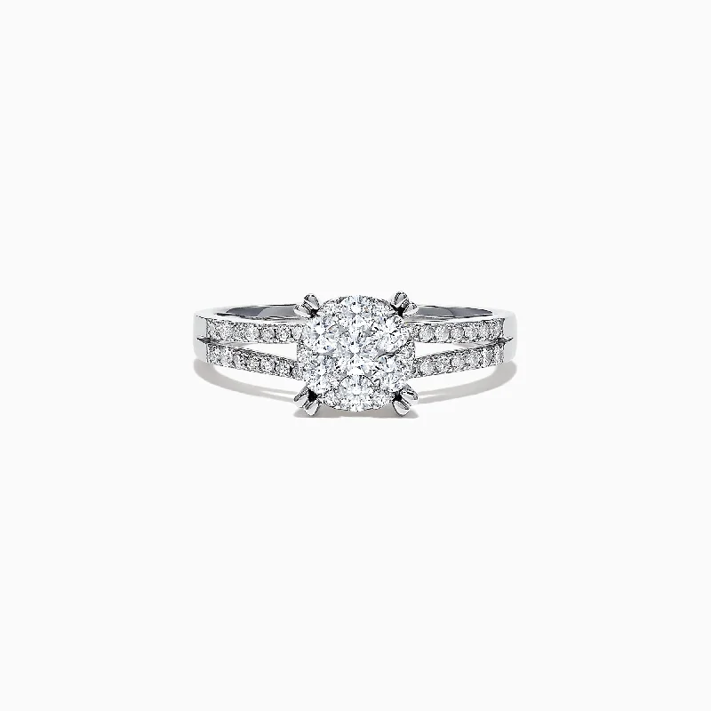 Bouquet 14K White Gold Diamond Cluster Ring, 0.56 TCW