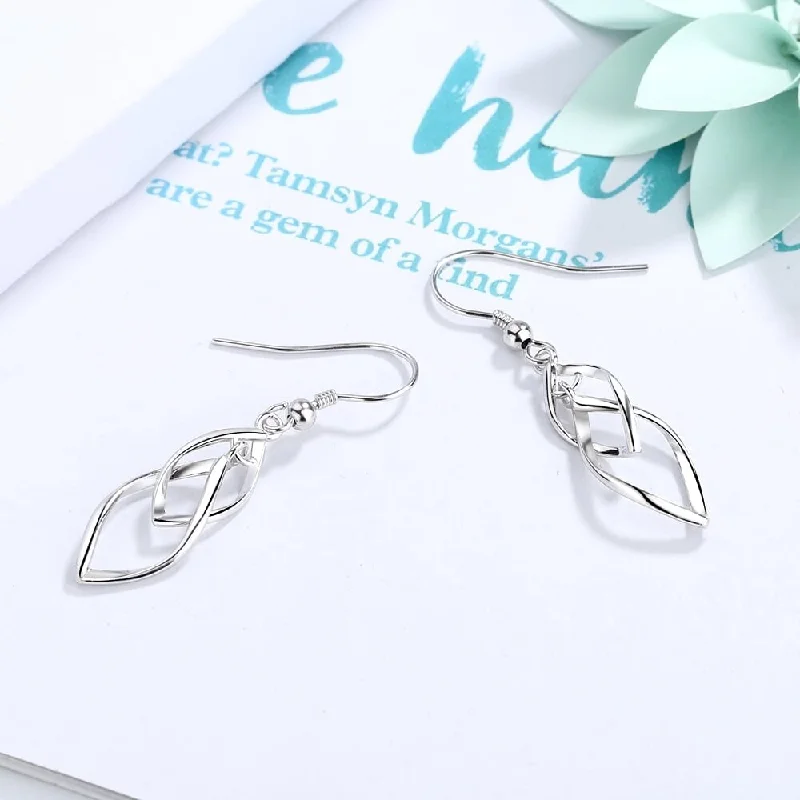 Sterling Silver Swirl Drop Earrings