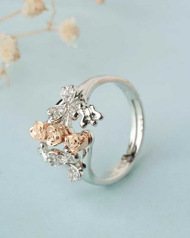 925 Sterling Silver Beautiful Rose Ring R01590