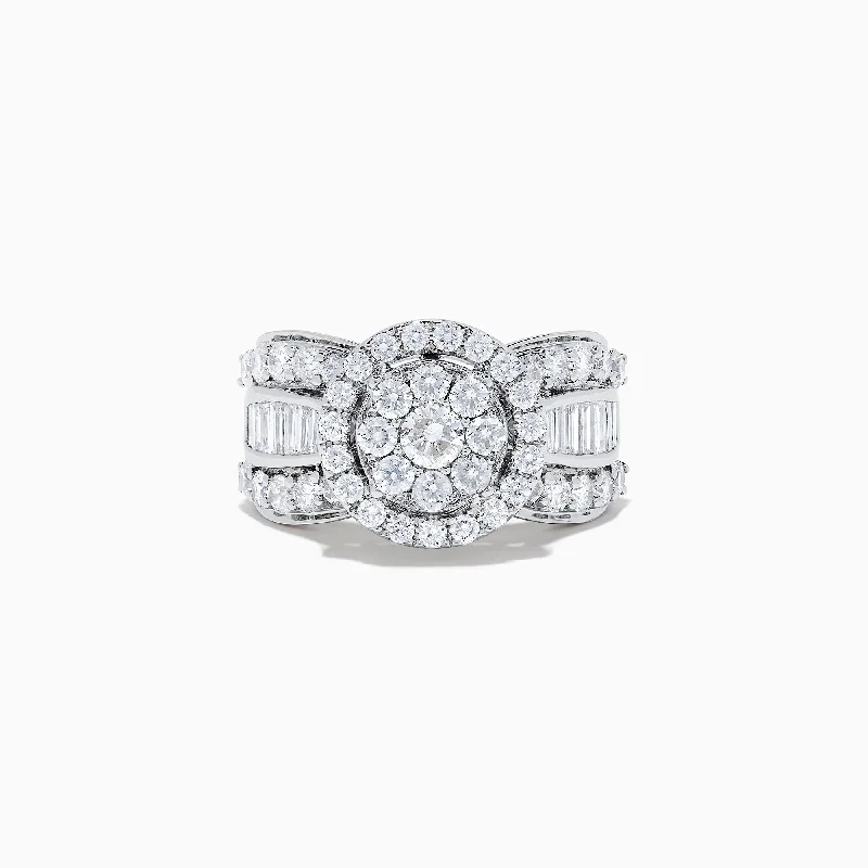 Bouquet 14K White Gold Diamond Cluster Ring, 2.51 TCW