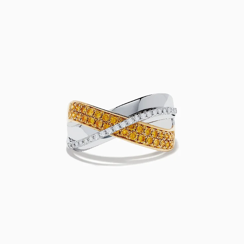 Canare 14K Two-Tone Gold Yellow and White Diamond Ring, 0.44 TCW