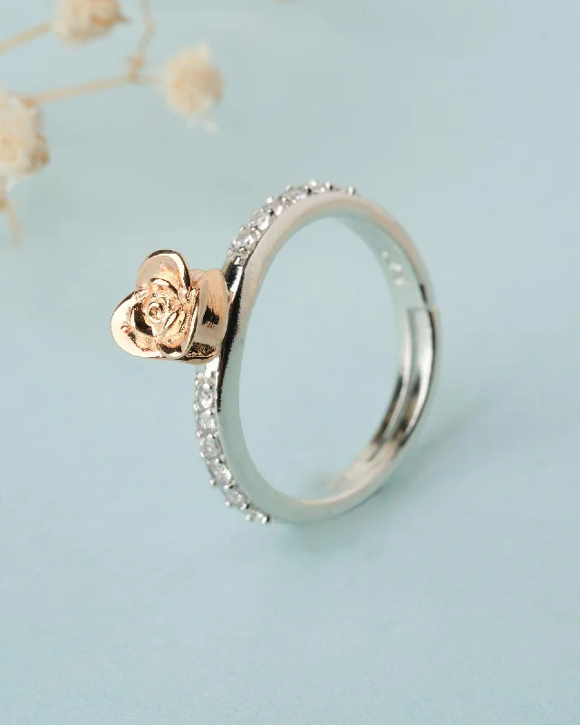 925 Sterling Silver Beautiful Rose Ring R01582