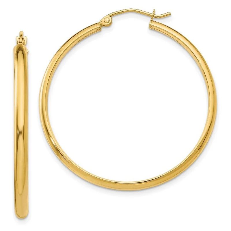 Curata 10k Yellow Gold Polished 37x26mm Hoop Earrings