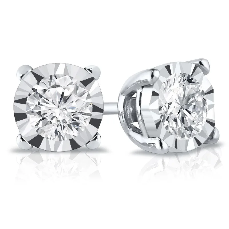 Auriya 14k Gold 5/8ctw Round Diamond Stud Earrings (G-H, SI1-SI2)