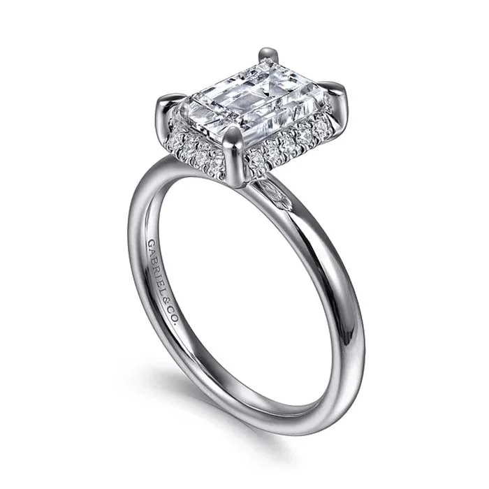 Gabriel & Co. "Symphony" Hidden Halo Engagement Ring Semi-Mounting in 14K White Gold