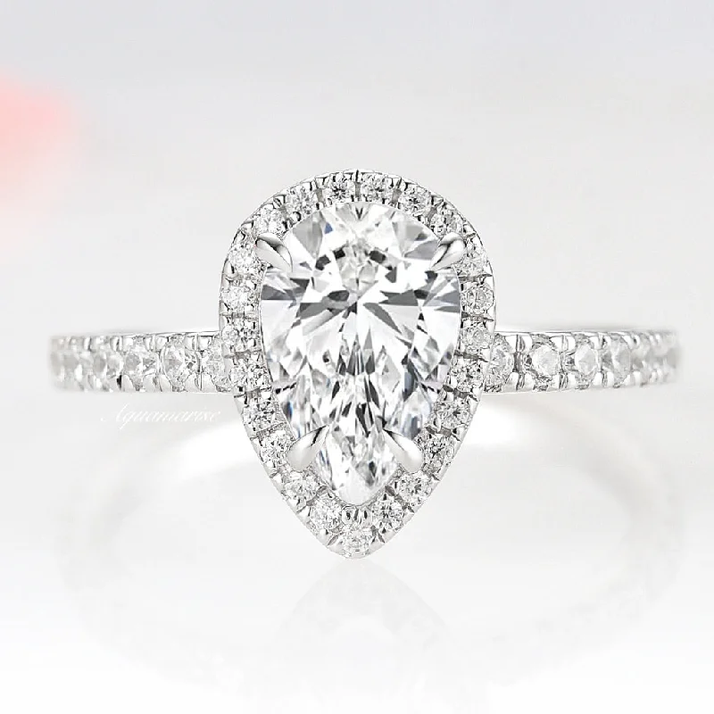 Elodie Engagement Ring- 14K White Gold