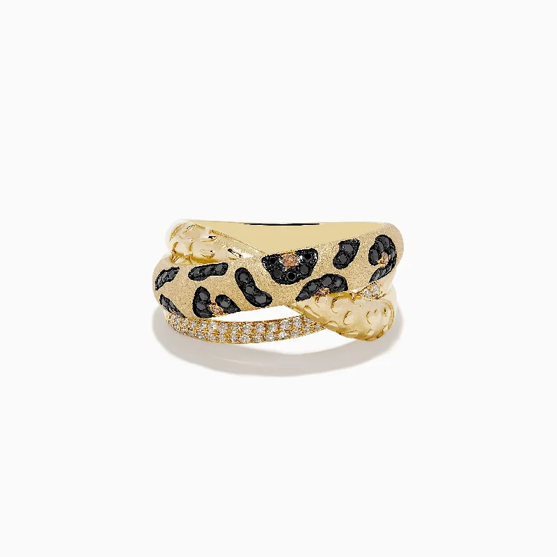 Signature 14K Yellow Gold Diamond Spot Crossover Ring