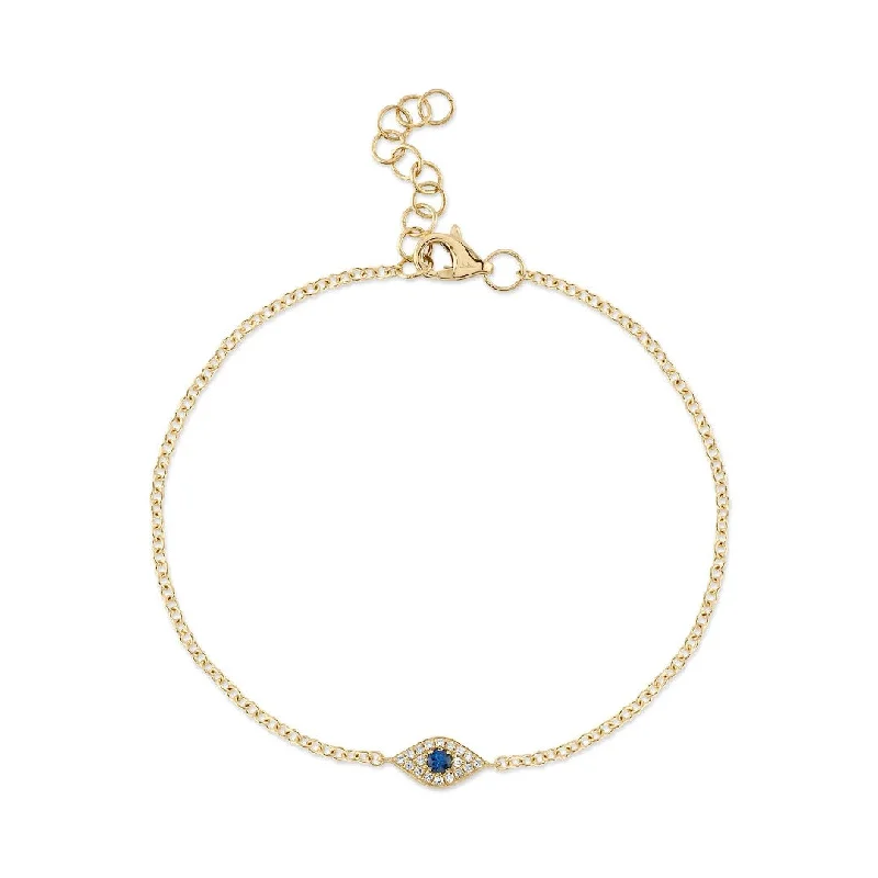 Shy Creation Diamond & Sapphire Evil Eye Bracelet