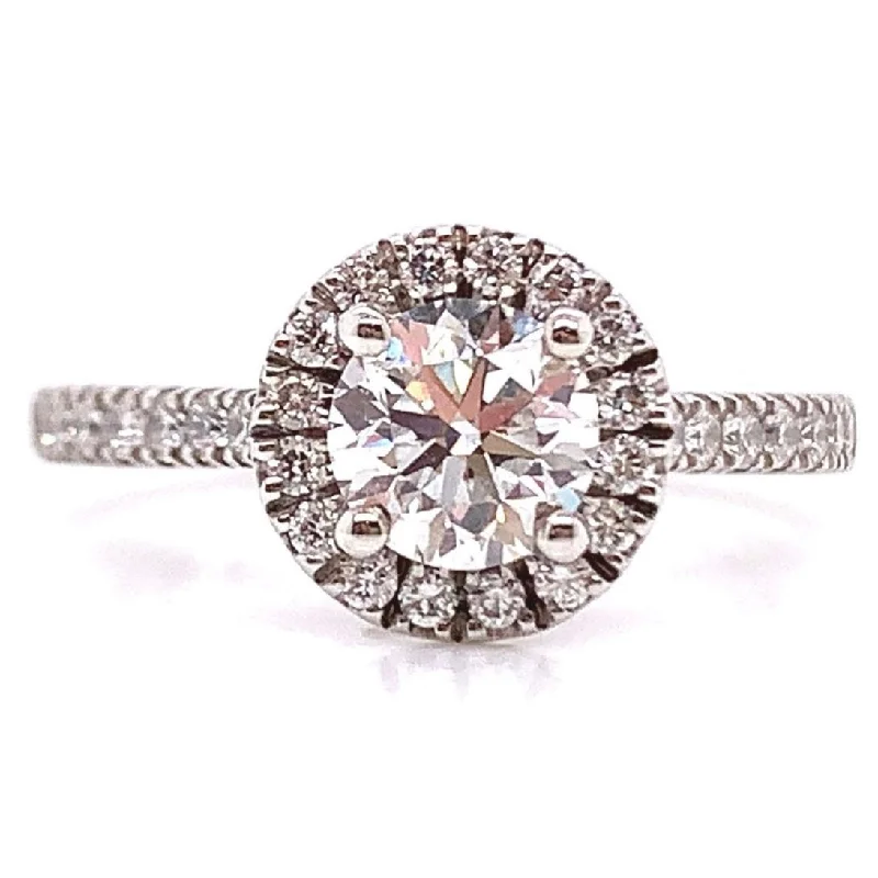 Willow Platinum Round Brilliant Halo Earth Grown Diamond Engagement Ring