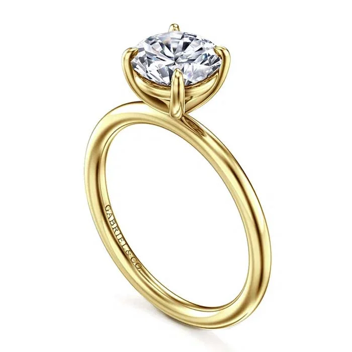 Gabriel & Co. "Tiana" Round Solitaire Engagement Ring Mounting in 14K Yellow Gold