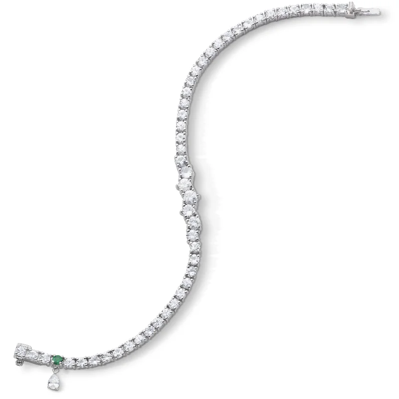 Monica Rich Kosann Classic Sapphire Tennis Bracelet with Staggered Center Stones