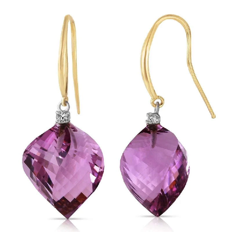 21.6 Carat 14K Solid Gold Obsession Amethyst Diamond Earrings