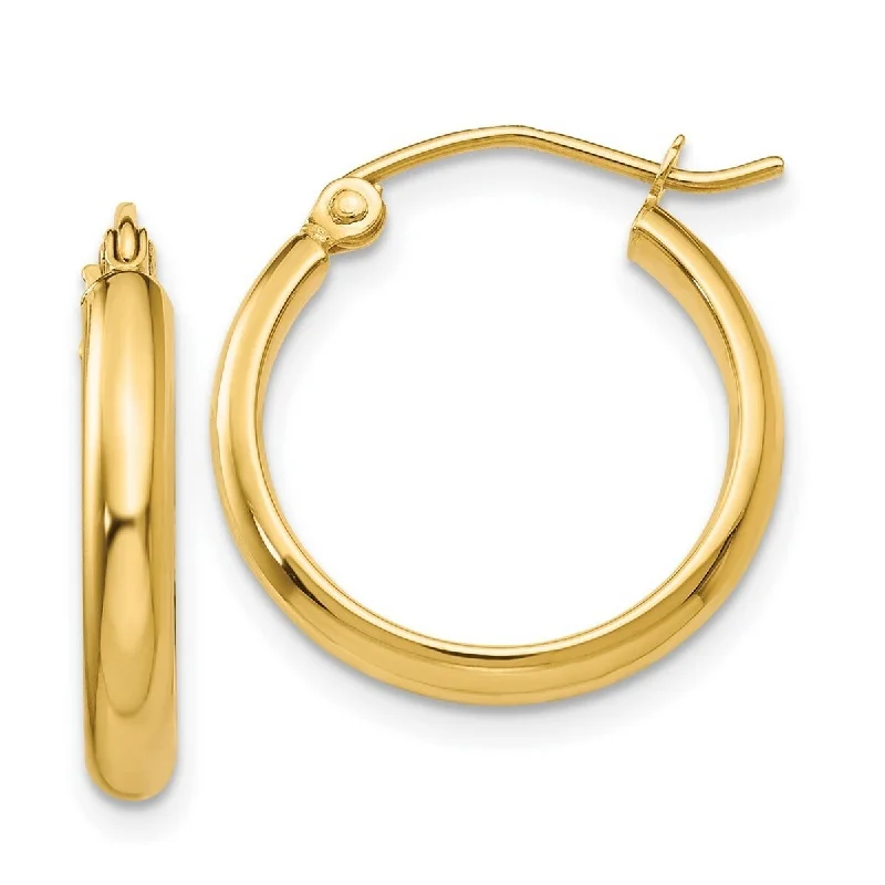 Curata 10k Yellow Gold Polished 18x18mm Hoop Earrings