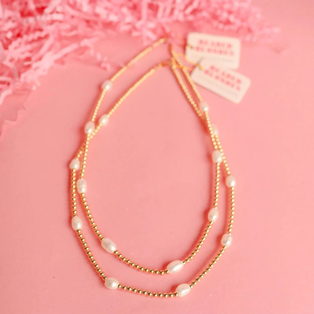 Beaded Blondes | Pearl Poppi Necklace in Gold