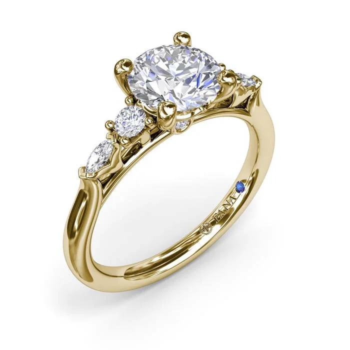 Fana Delicate Round Diamond Engagement Ring in 14K Yellow Gold