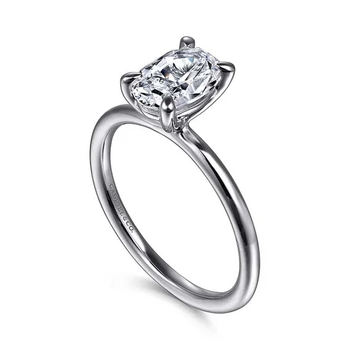 Gabriel & Co. "Tiana" Oval Center Solitaire Engagement Ring Mounting in 14kt White Gold