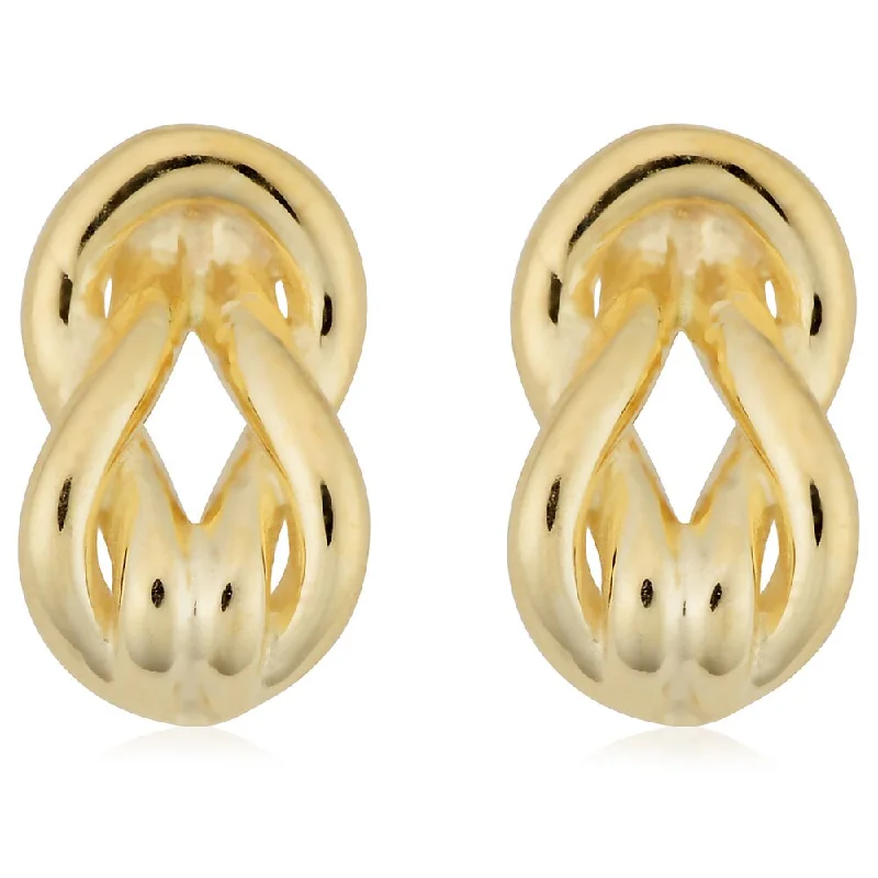 Fremada Italian 14k Yellow Gold Love Knot Stud Earrings