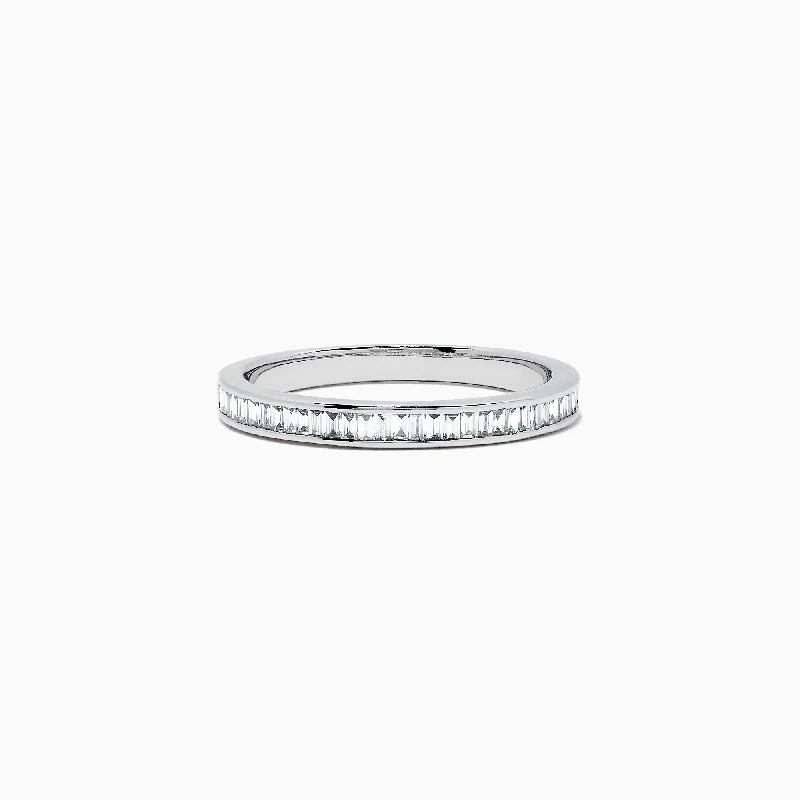 Classique 14K White Gold Channel Set Diamond Stacking Band, 0.44 TCW